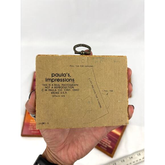 Lot of 6 Paula's Impressions Wall Hanging Plaque Wood Print Paper Vintage 1970s - Picture 7 of 14